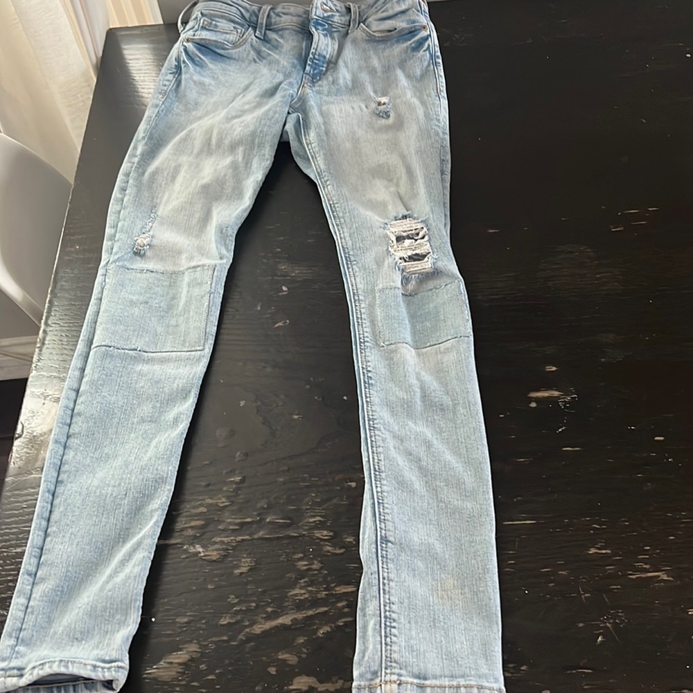 PATCHWORK DISTRESSED OLD NAVY JEANS